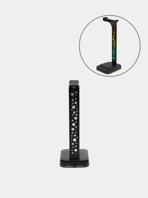 Подставка стойка для наушников RGB подсветкой и USB