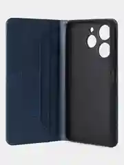 Синий чехол-книжка GQ для Tecno Spark 10 Pro из высококачественной искусственной кожи