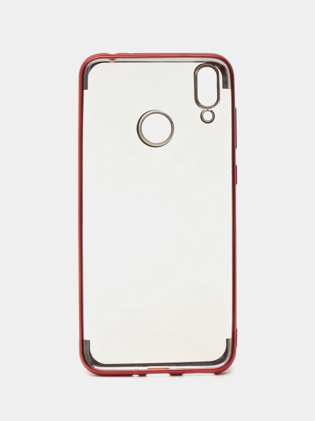 Багровый чехол прозрачный, силиконовый, с окантовкой на Honor 8C