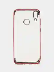 Багровый чехол прозрачный, силиконовый, с окантовкой на Honor 8C