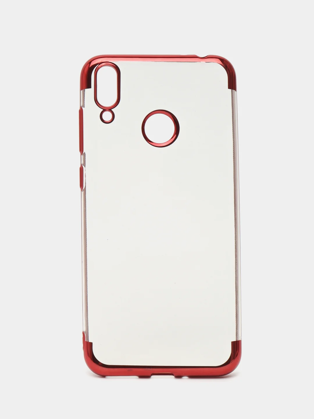 Багровый чехол прозрачный, силиконовый, с окантовкой на Honor 8C