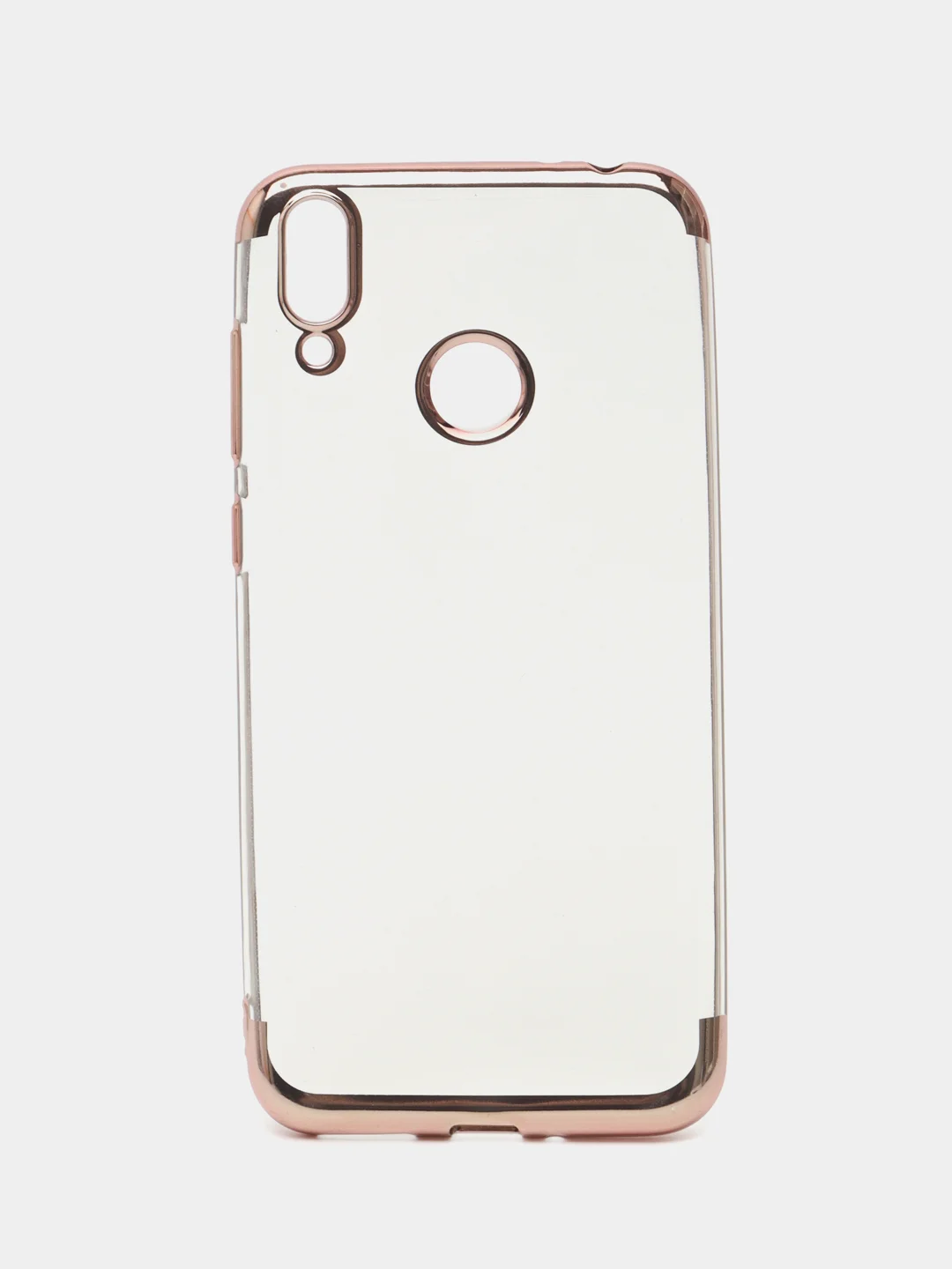 Розовый чехол прозрачный, силиконовый, с окантовкой на Honor 8C