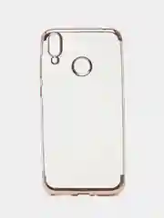 Розовый чехол прозрачный, силиконовый, с окантовкой на Honor 8C