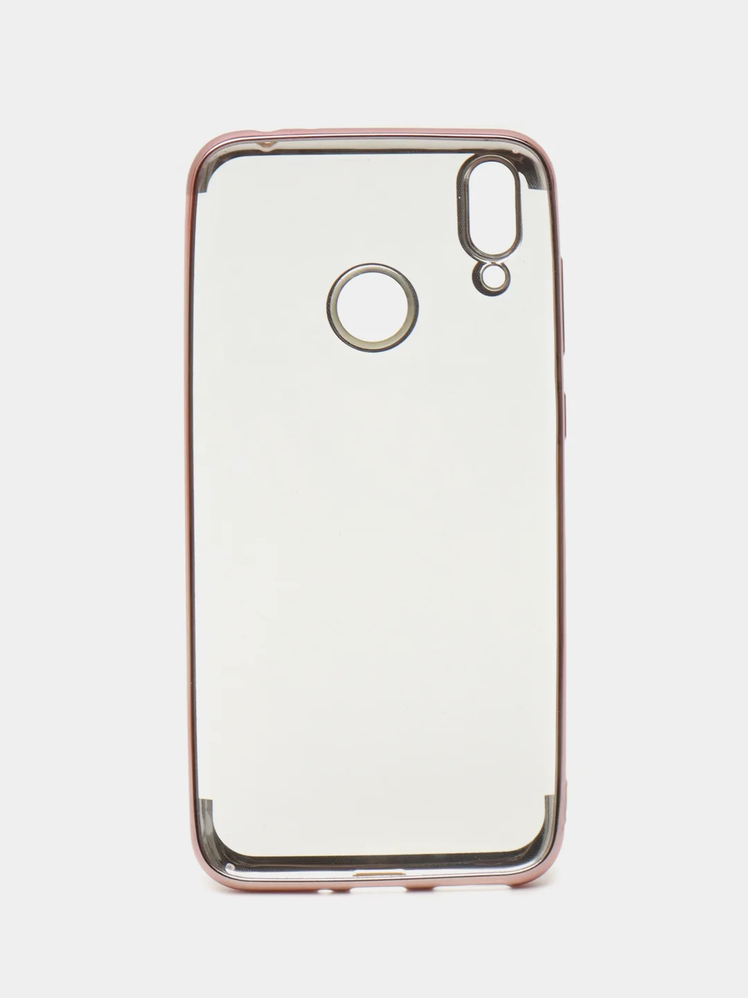 Розовый чехол прозрачный, силиконовый, с окантовкой на Honor 8C