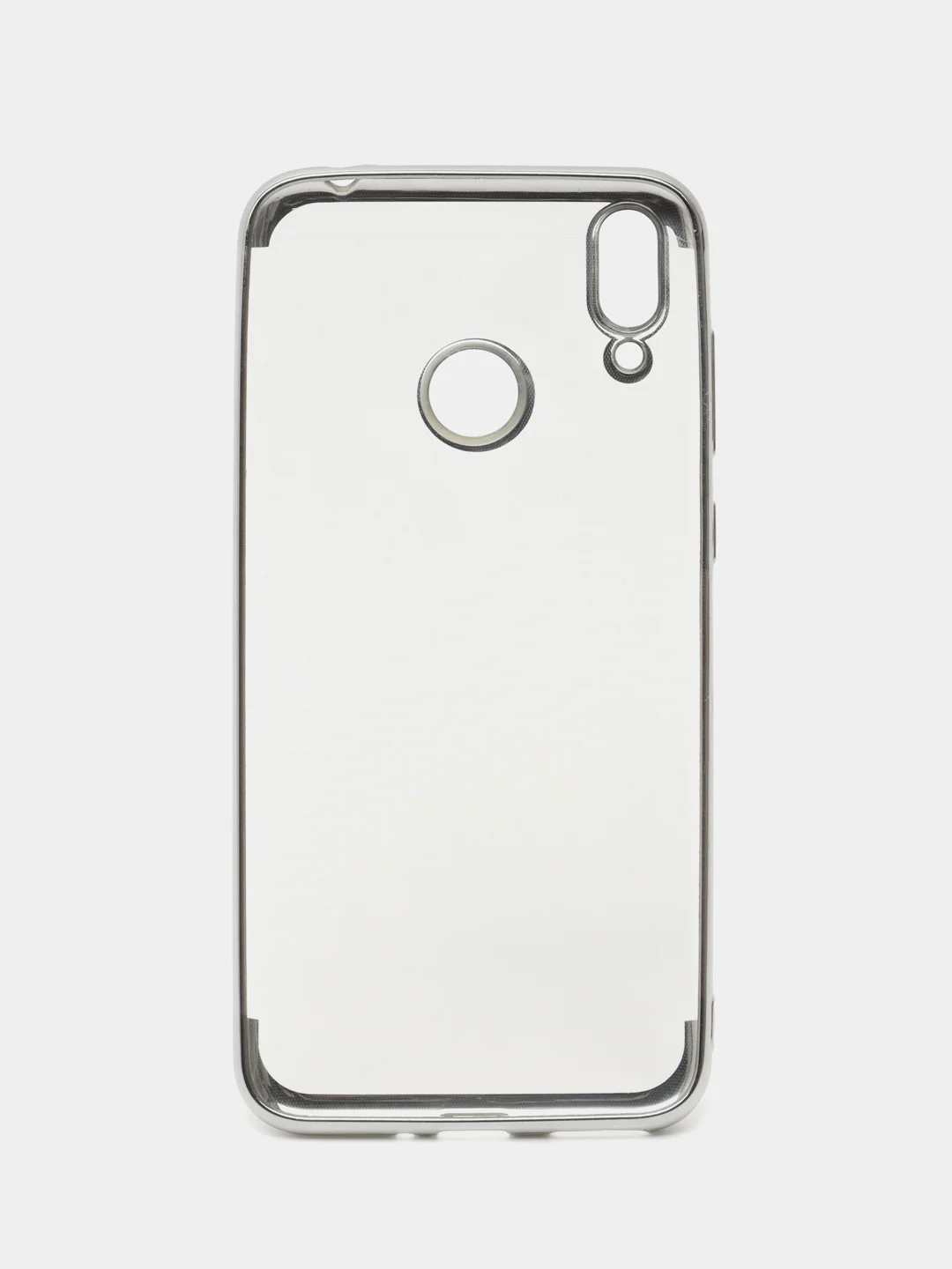 Серебряный чехол прозрачный, силиконовый, с окантовкой на Honor 8C