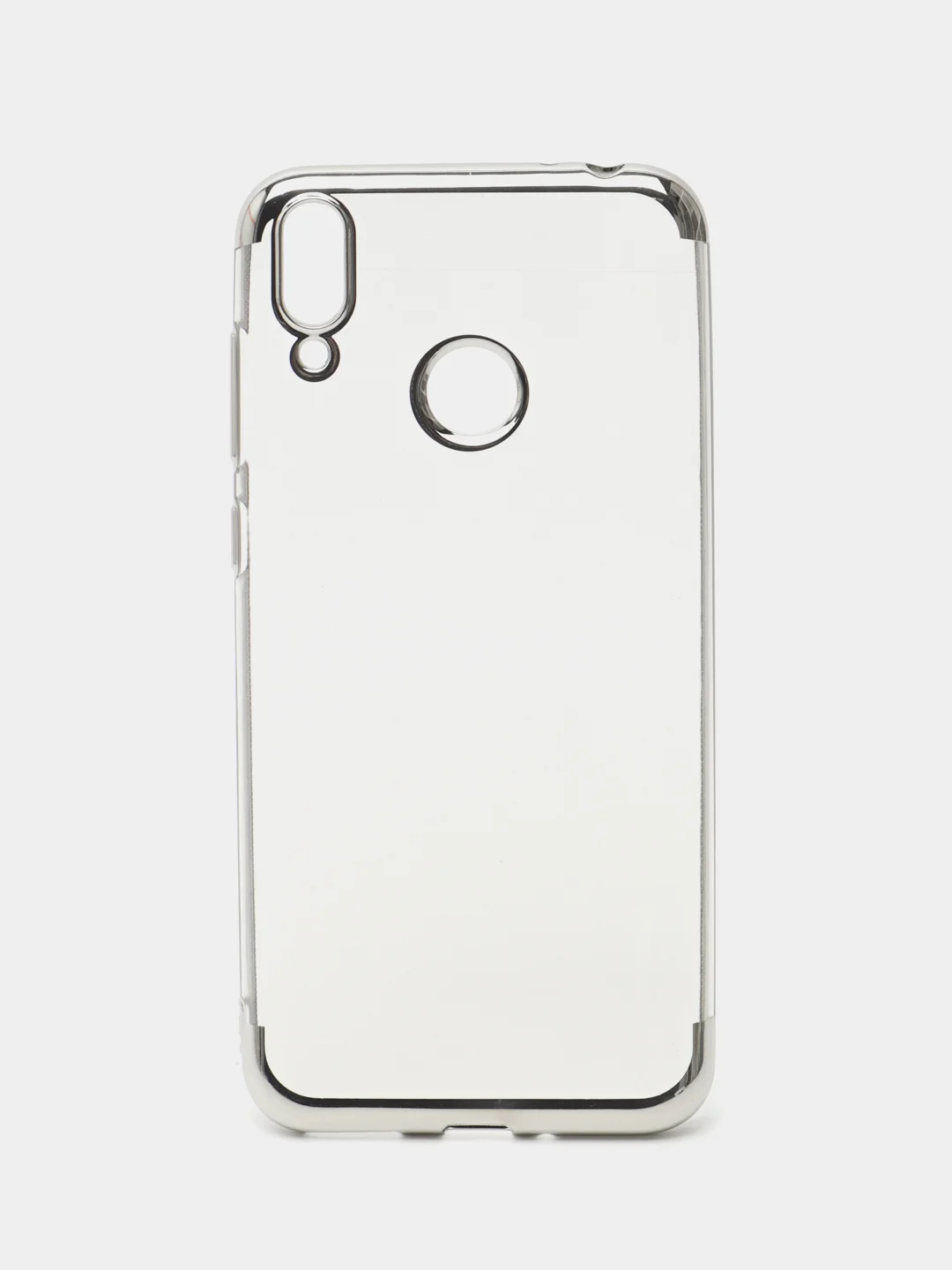 Серебряный чехол прозрачный, силиконовый, с окантовкой на Honor 8C