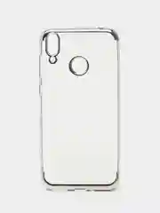 Серебряный чехол прозрачный, силиконовый, с окантовкой на Honor 8C