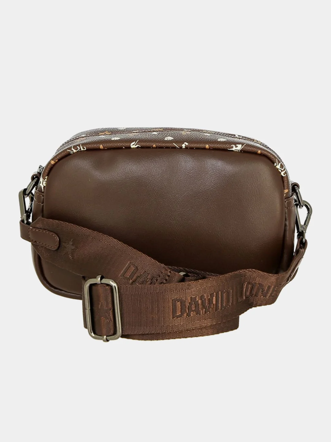 Коричневый сумка женская David Jones, кросс-боди, повседневная, из экокожи