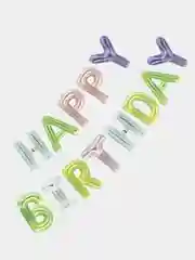Зеленый гирлянда-растяжка из воздушных шаров "С днем рождения" / "Happy Birthday", на праздник
