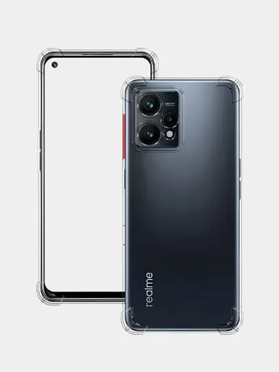 Черный силиконовый чехол для Realme 9 5G / Realme 9 Pro (Реалми 9 Про) прозрачный, черный