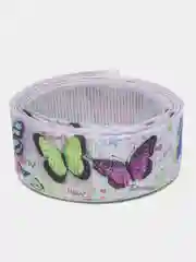 Индиго лента репсовая, с рисунком, 2,5 см, длина 2 м