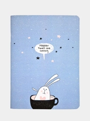 Блокнот, Be Smart, 105х140 мм, 32 л., клетка,скрепка. Коллекция "Bunny", синий