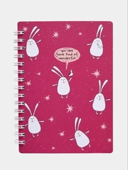 Блокнот, Be Smart, 102х142 мм, 80 л., клетка,спираль. Коллекция "Bunny", малиновый