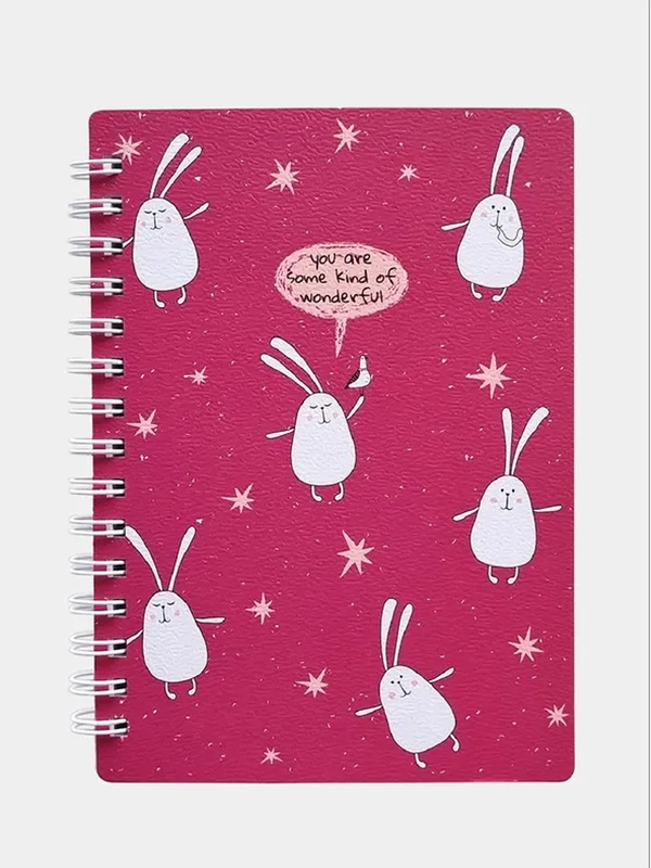 Блокнот, Be Smart, 102х142 мм, 80 л., клетка,спираль. Коллекция "Bunny", малиновый