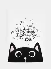 Блокнот, Be Smart, 105х140 мм, 32 л., клетка,скрепка. Коллекция "Hey human", кот