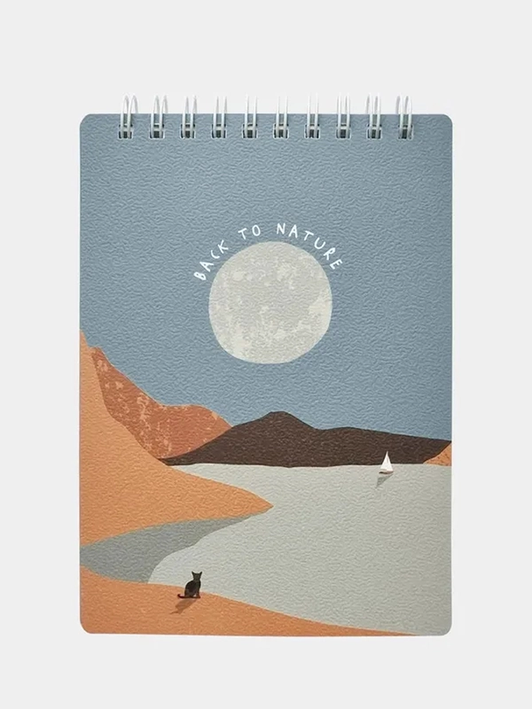 Блокнот, Be Smart, 102х142 мм, 100 л., клетка,спираль. Коллекция "Mountains", луна