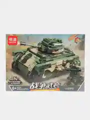 Зеленый конструктор инерционный автомобиль, бигфут, 135 PCS, танк-трансформер, 196 PCS