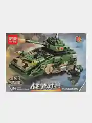 Зелёный хаки конструктор инерционный автомобиль, бигфут, 135 PCS, танк-трансформер, 196 PCS