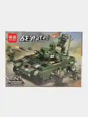 Зелёный хаки конструктор инерционный автомобиль, бигфут, 135 PCS, танк-трансформер, 196 PCS