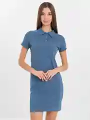 Небесно-голубой платье поло футболка