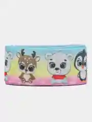 Голубой лента репсовая, с рисунком, 2,5 см, длина 2 м