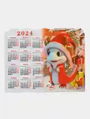 Желтый календарь на магните "Символ года 2024: Дракон"