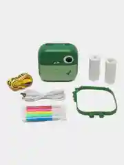 Зеленый детский фотоаппарат моментальной печати M2 print-camera