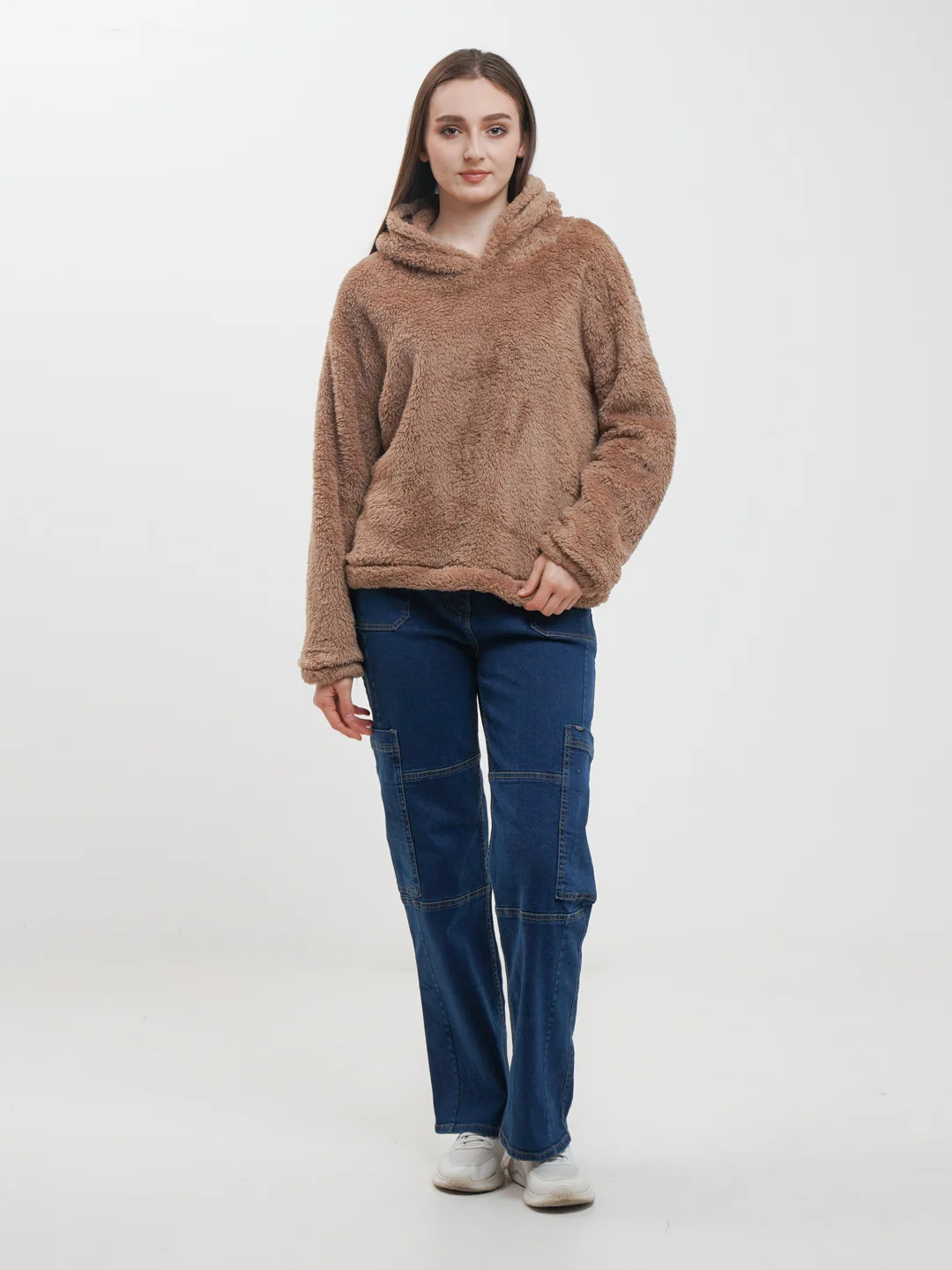Хаки толстовка женская в виде мишки OVERSIZE, худи женское тедди