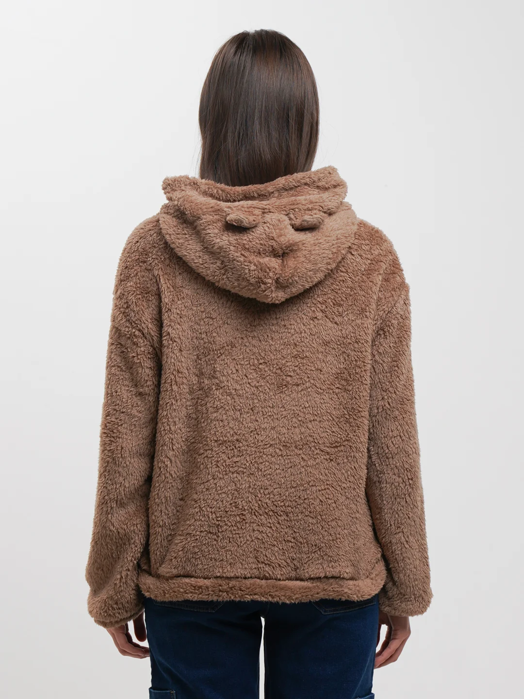 Хаки толстовка женская в виде мишки OVERSIZE, худи женское тедди