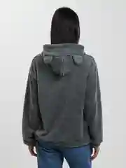 Серый толстовка женская в виде мишки OVERSIZE, худи женское тедди