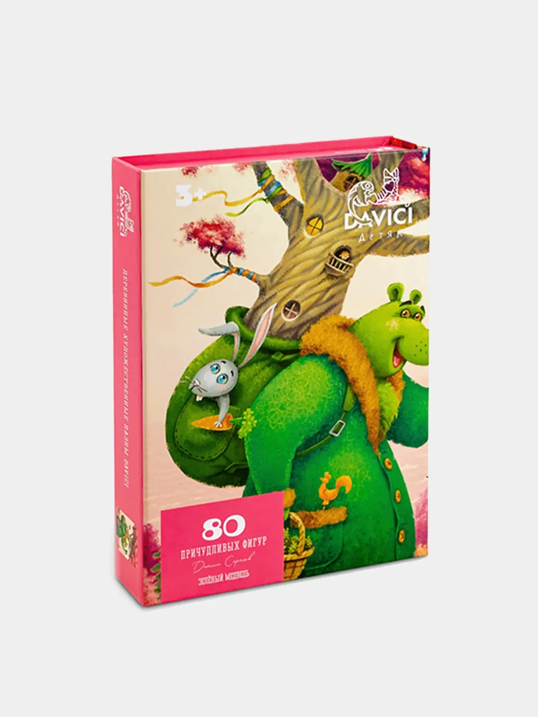 Зелёный медведь, Деревянный пазл DaVici / 80 деталей / 175х250 мм