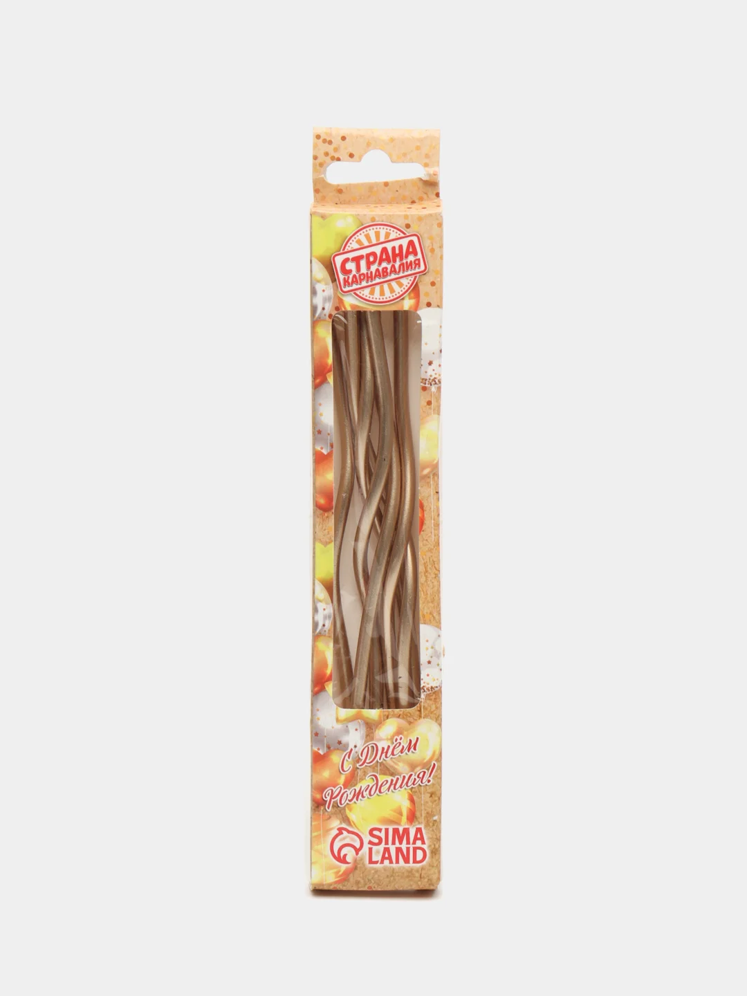 Бронзовый свечи для торта, витые, серпантин, рифленые - 6 шт