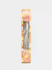 Серебряный свечи для торта, витые, серпантин, рифленые - 6 шт
