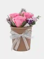 Конфетный светящийся букет из мыльных роз, розы из мыла, сувенир, подарочный набор