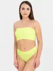Лимонный топ женский, комплект белья женский, топ и стринги, в рубчик