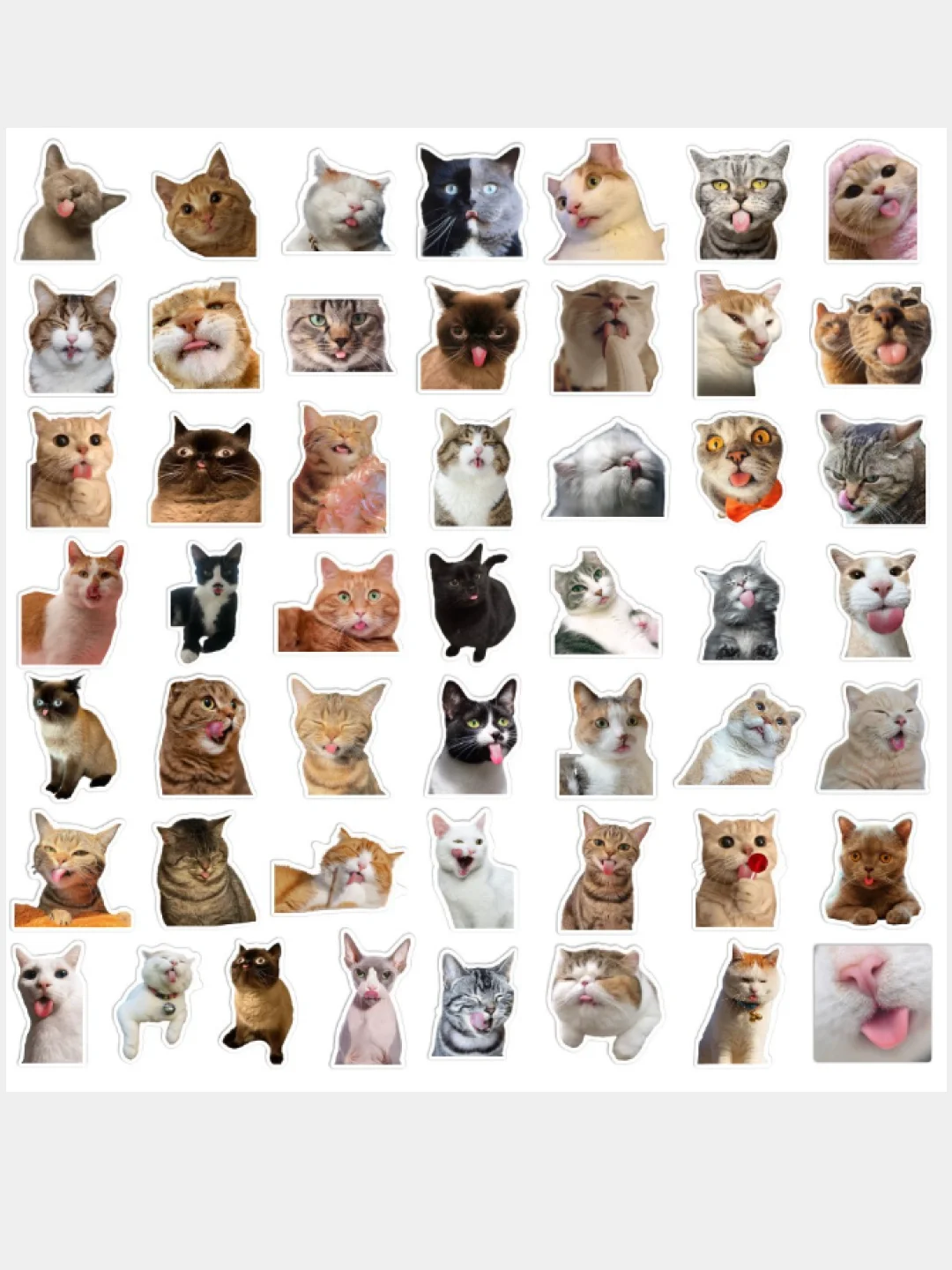 Бежевый наклейки котики
