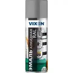 Эмаль аэрозоль, универсальная, алкидная, VIXEN, RAL 7040, серая, 520 мл