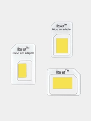 Адаптер симкарт, 3 в 1: NanoSIM / MicroSIM / SIM, в пакете