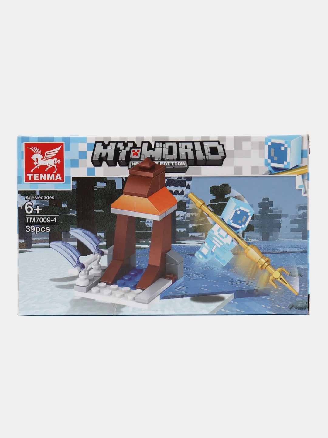 Голубой конструктор блочный My World, 6 видов на выбор, для мальчиков, фигурки