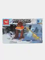 Голубой конструктор блочный My World, 6 видов на выбор, для мальчиков, фигурки