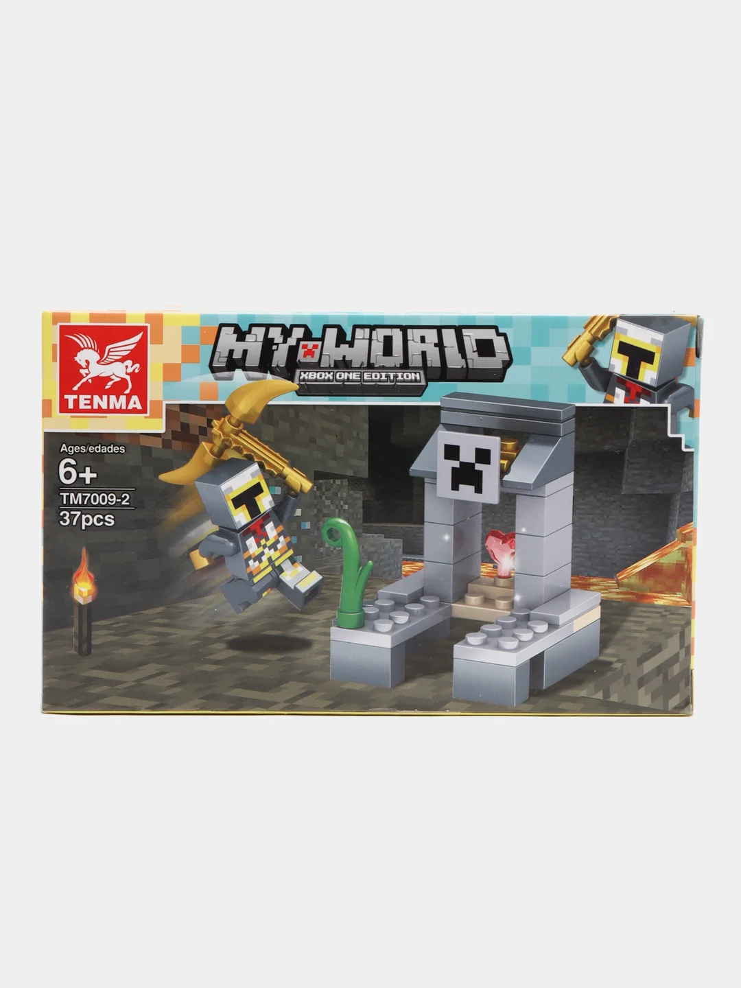 Желтый конструктор блочный My World, 6 видов на выбор, для мальчиков, фигурки