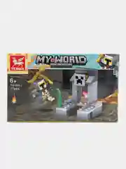 Желтый конструктор блочный My World, 6 видов на выбор, для мальчиков, фигурки