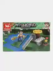 Коричневый конструктор блочный My World, 6 видов на выбор, для мальчиков, фигурки