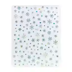 Серебряный слайдер для дизайна ногтей и маникюра Новогодний/наклейки для ногтей новогодние