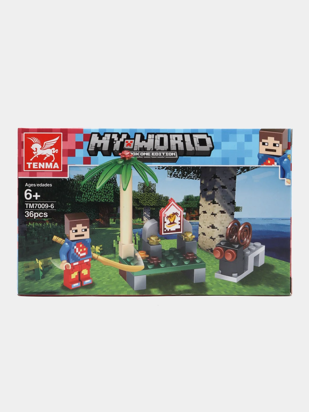 Красный конструктор блочный My World, 6 видов на выбор, для мальчиков, фигурки