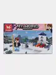 Розовый конструктор блочный My World, 6 видов на выбор, для мальчиков, фигурки