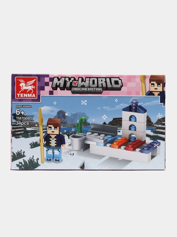 Конструктор блочный My World, 6 видов на выбор, для мальчиков, фигурки