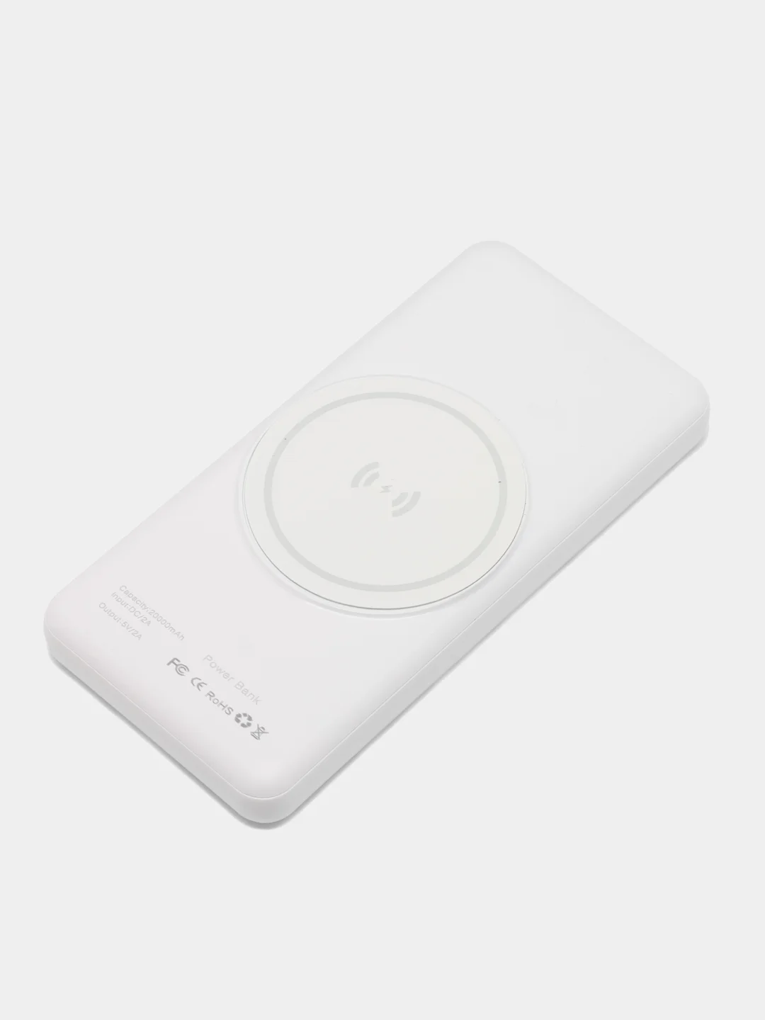 Белый внешний аккумулятор, беспроводной, Wireless Power Bank, 20000 мAч