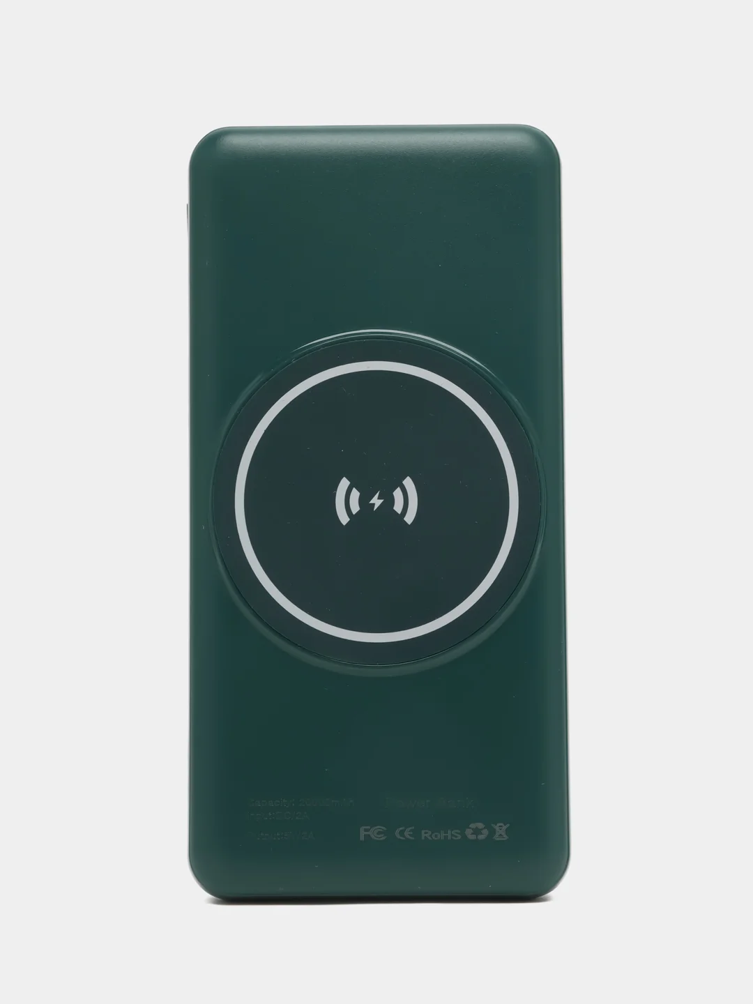 Зеленый внешний аккумулятор, беспроводной, Wireless Power Bank, 20000 мAч