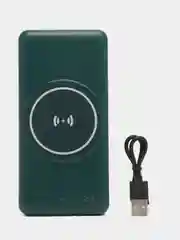 Зеленый внешний аккумулятор, беспроводной, Wireless Power Bank, 20000 мAч